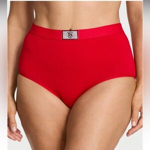 Victoria’s Secret Logo Cotton Shine Patch Modern Brief Panty Underwear. NWT